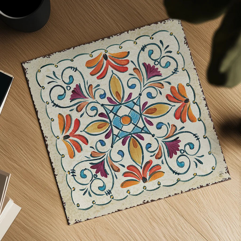 Mediterranean Flair XII by Daphne Brissonnet. Shown as a detailed flat fine art print, highlighting archival giclee quality. Available as an archival giclee rolled canvas, fine art paper, or poster print. SKU 26014a.