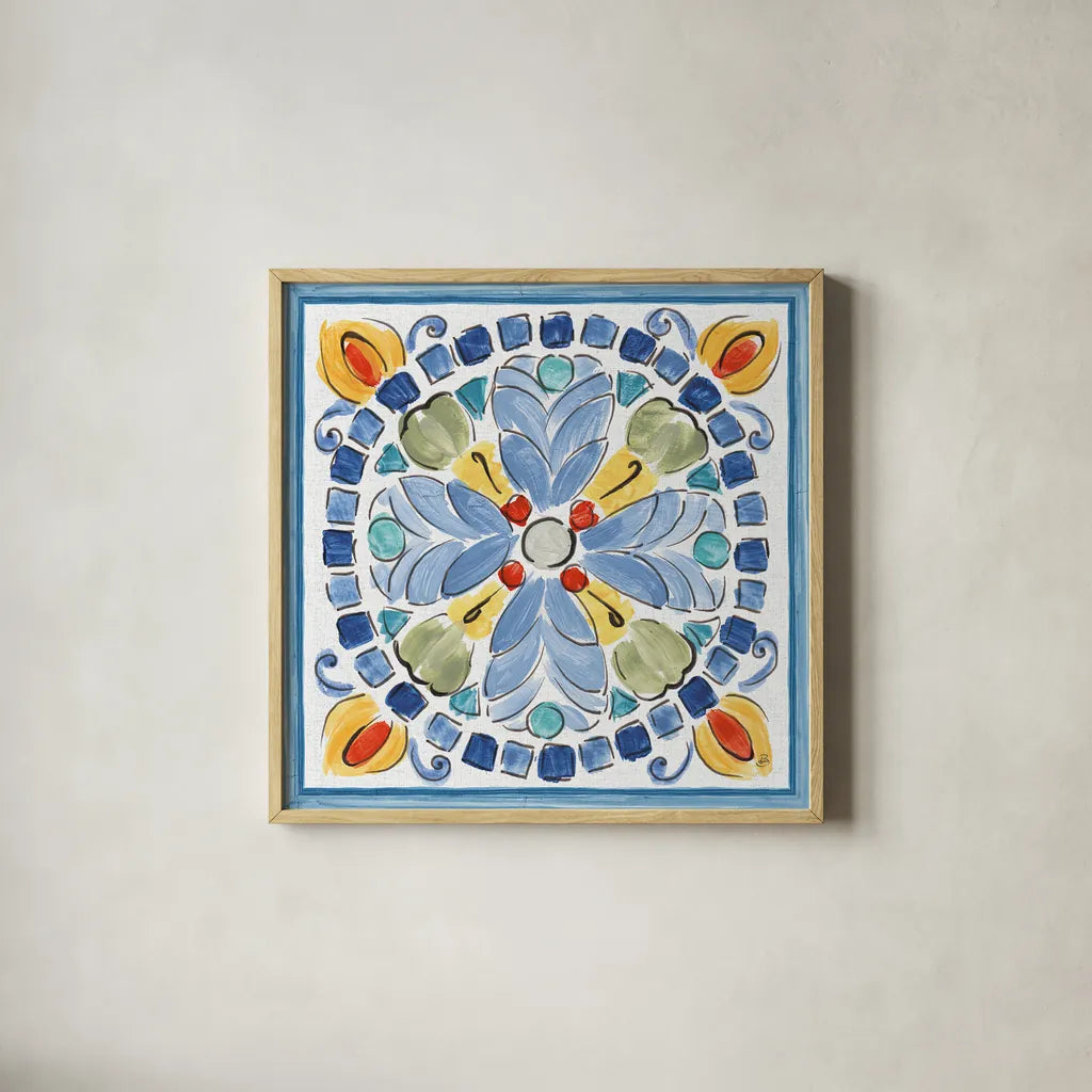 Morning Bloom IX by Daphne Brissonnet. Shown in a natural wood glass frame for a timeless modern aesthetic. Available as an archival giclee rolled canvas, fine art paper, or poster print. SKU 49577a.