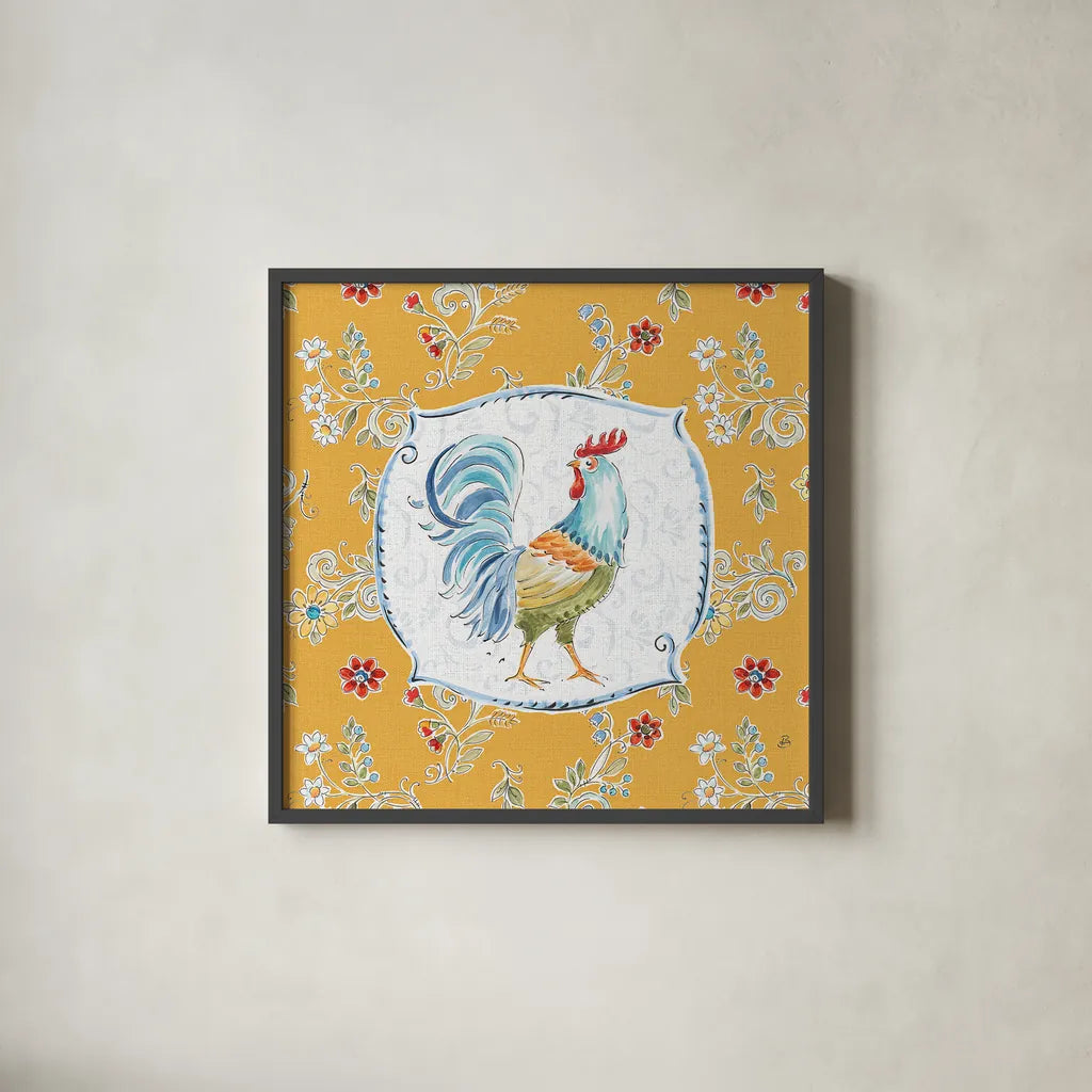 Morning Bloom V by Daphne Brissonnet. Shown in a sleek black glass frame for a contemporary gallery look. Available as an archival giclee rolled canvas, fine art paper, or poster print. SKU 49573a.