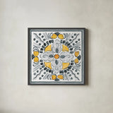 Morning Bloom VI Gray by Daphne Brissonnet. Shown in a sleek black glass frame for a contemporary gallery look. Available as an archival giclee rolled canvas, fine art paper, or poster print. SKU 51405a.