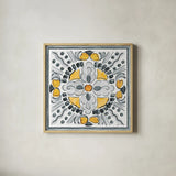 Morning Bloom VI Gray by Daphne Brissonnet. Shown in a natural wood glass frame for a timeless modern aesthetic. Available as an archival giclee rolled canvas, fine art paper, or poster print. SKU 51405a.