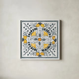 Morning Bloom VI Gray by Daphne Brissonnet. Shown in a crisp white glass frame for a clean and minimalist style. Available as an archival giclee rolled canvas, fine art paper, or poster print. SKU 51405a.