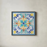 Morning Bloom VII by Daphne Brissonnet. Shown in a sleek black glass frame for a contemporary gallery look. Available as an archival giclee rolled canvas, fine art paper, or poster print. SKU 49575a.
