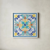 Morning Bloom VII by Daphne Brissonnet. Shown in a crisp white glass frame for a clean and minimalist style. Available as an archival giclee rolled canvas, fine art paper, or poster print. SKU 49575a.