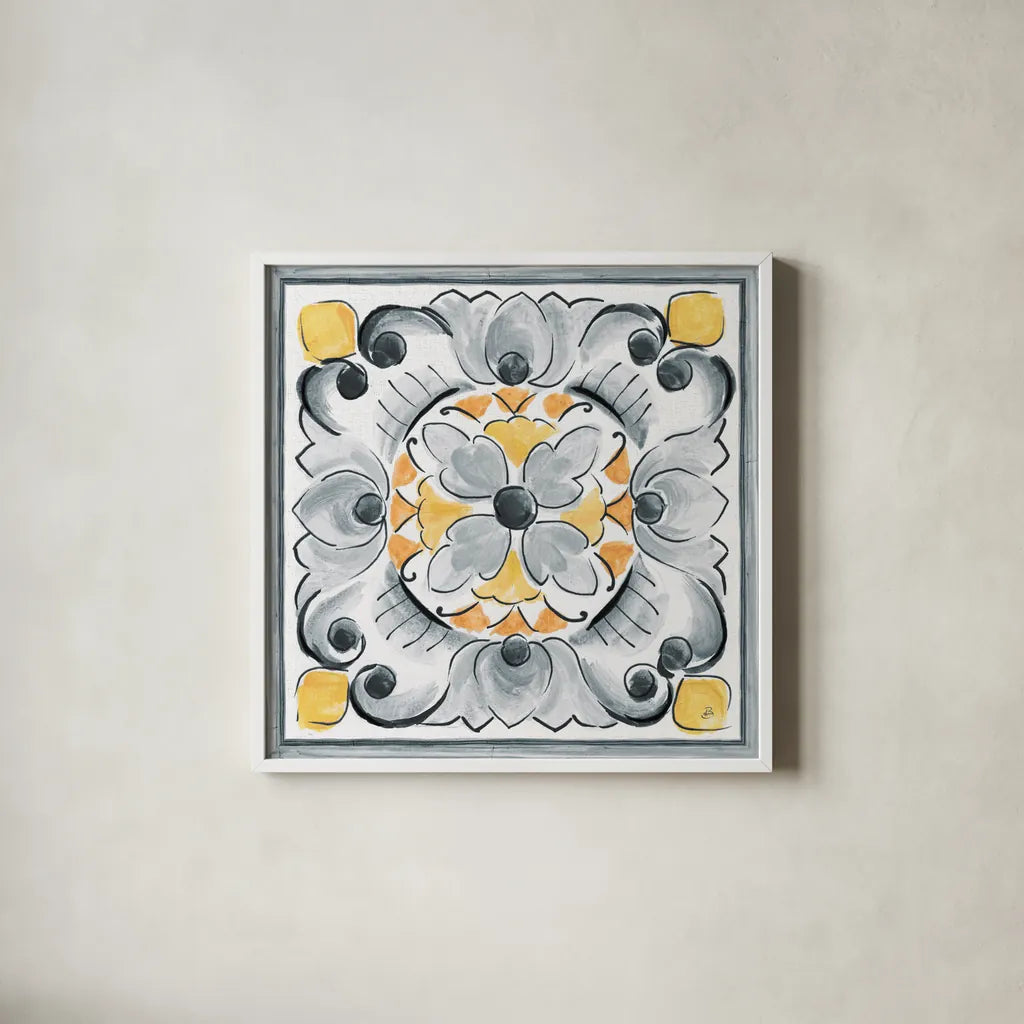 Morning Bloom VII Gray by Daphne Brissonnet. Shown in a crisp white glass frame for a clean and minimalist style. Available as an archival giclee rolled canvas, fine art paper, or poster print. SKU 51406a.