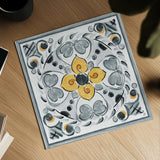 Morning Bloom VIII Gray by Daphne Brissonnet. Shown as a detailed flat fine art print, highlighting archival giclee quality. Available as an archival giclee rolled canvas, fine art paper, or poster print. SKU 51407a.