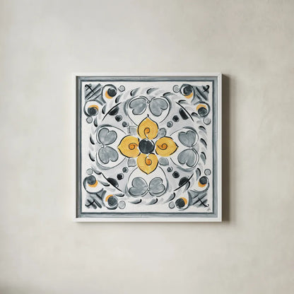 Morning Bloom VIII Gray by Daphne Brissonnet. Shown in a crisp white glass frame for a clean and minimalist style. Available as an archival giclee rolled canvas, fine art paper, or poster print. SKU 51407a.