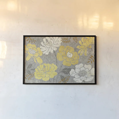 Morning Tones Gold III by Daphne Brissonnet. shown as a paper print in a black flame. Available as a archival giclee rolled canvas, fine art paper, or poster print. SKU 10600i.