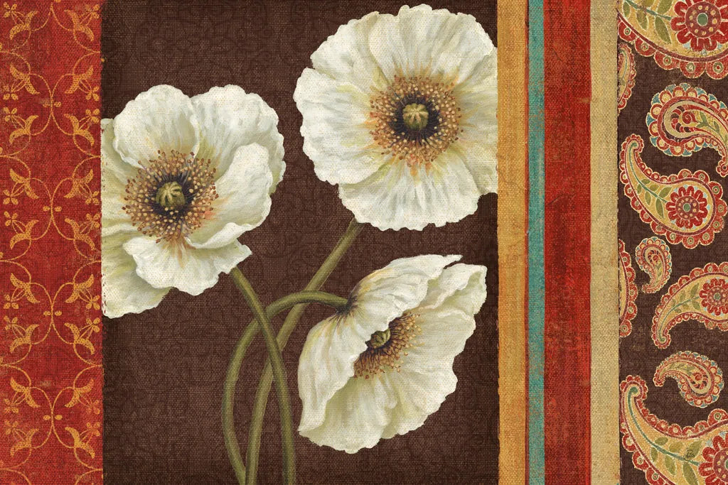 Moroccan Red Applique by Daphne Brissonnet. SKU 11273i. Archival Giclee Fine art print for wall decor.