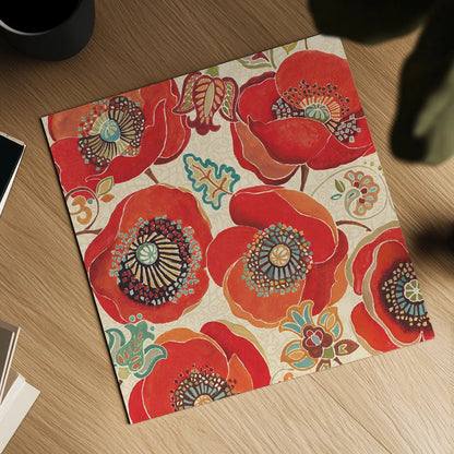 Moroccan Red I Light by Daphne Brissonnet. Shown as a detailed flat fine art print, highlighting archival giclee quality. Available as an archival giclee rolled canvas, fine art paper, or poster print. SKU 10717a.