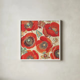 Moroccan Red I Light by Daphne Brissonnet. Shown in a crisp white glass frame for a clean and minimalist style. Available as an archival giclee rolled canvas, fine art paper, or poster print. SKU 10717a.