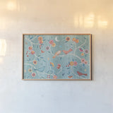 My Bohemian Life II Color by Daphne Brissonnet. shown as a paper print in a natural frame. Available as a archival giclee rolled canvas, fine art paper, or poster print. SKU 60747i.