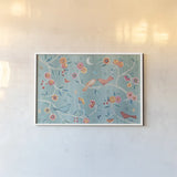 My Bohemian Life II Color by Daphne Brissonnet. shown as a paper print in a white frame. Available as a archival giclee rolled canvas, fine art paper, or poster print. SKU 60747i.