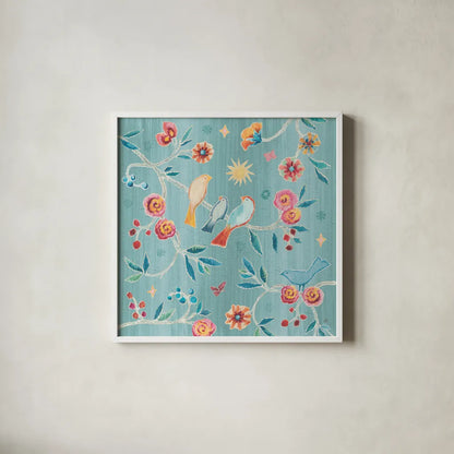 My Bohemian Life III Color by Daphne Brissonnet. Shown in a crisp white glass frame for a clean and minimalist style. Available as an archival giclee rolled canvas, fine art paper, or poster print. SKU 60748a.