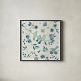 My Bohemian Life III Navy by Daphne Brissonnet. Shown in a sleek black glass frame for a contemporary gallery look. Available as an archival giclee rolled canvas, fine art paper, or poster print. SKU 61309a.
