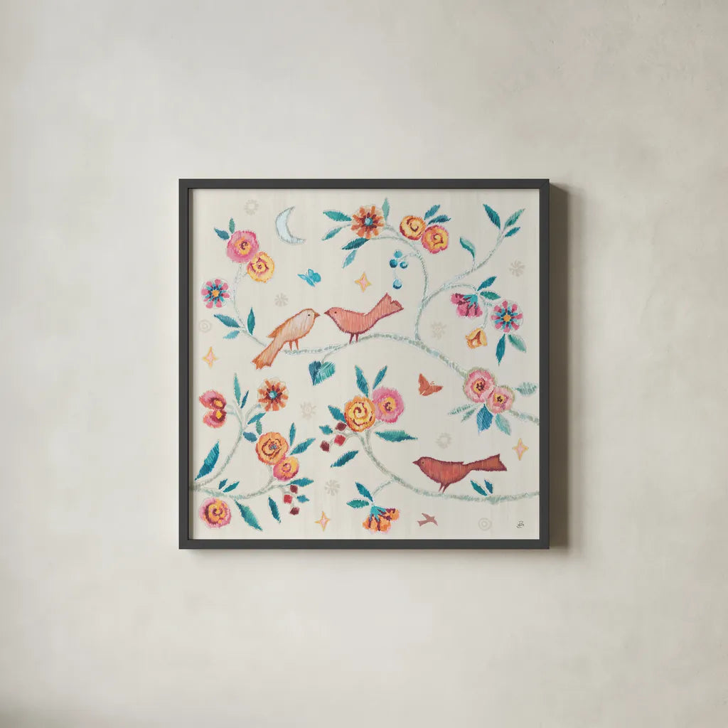 My Bohemian Life IV by Daphne Brissonnet. Shown in a sleek black glass frame for a contemporary gallery look. Available as an archival giclee rolled canvas, fine art paper, or poster print. SKU 60734a.