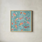 My Bohemian Life IV Color by Daphne Brissonnet. Shown in a natural wood glass frame for a timeless modern aesthetic. Available as an archival giclee rolled canvas, fine art paper, or poster print. SKU 60749a.
