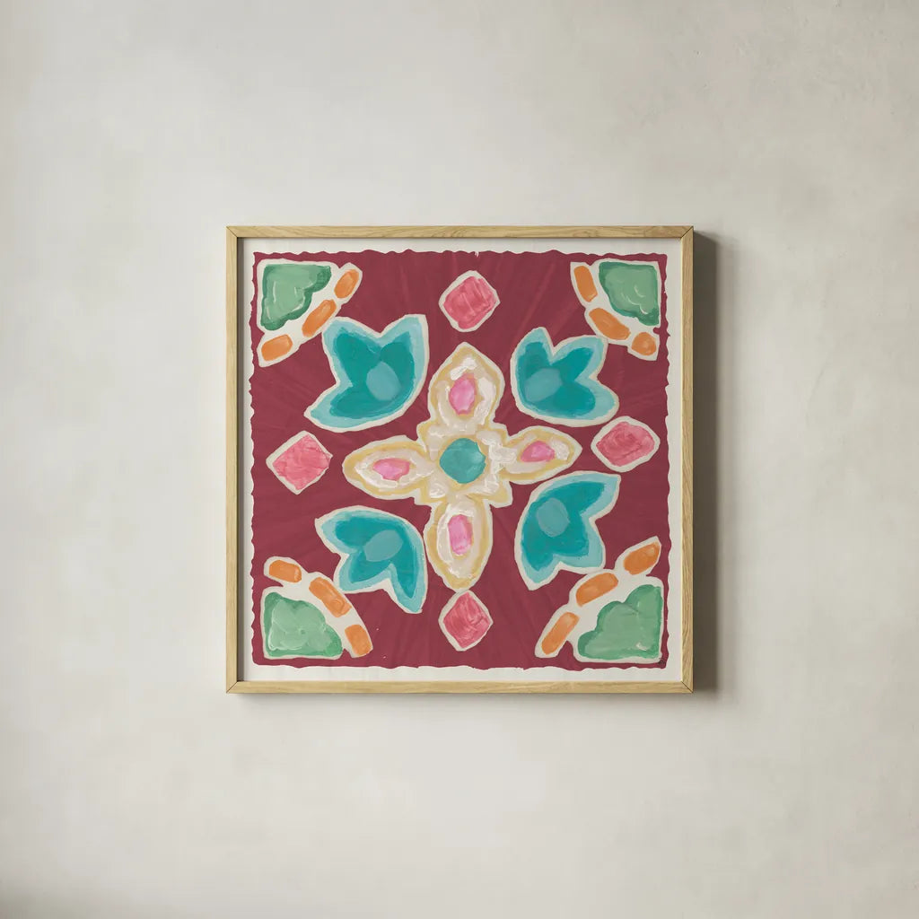 My Bohemian Life IX by Daphne Brissonnet. Shown in a natural wood glass frame for a timeless modern aesthetic. Available as an archival giclee rolled canvas, fine art paper, or poster print. SKU 60739a.