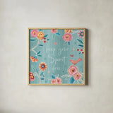 My Bohemian Life V Color by Daphne Brissonnet. Shown in a natural wood glass frame for a timeless modern aesthetic. Available as an archival giclee rolled canvas, fine art paper, or poster print. SKU 60750a.
