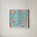 My Bohemian Life V Color by Daphne Brissonnet. Shown in a crisp white glass frame for a clean and minimalist style. Available as an archival giclee rolled canvas, fine art paper, or poster print. SKU 60750a.