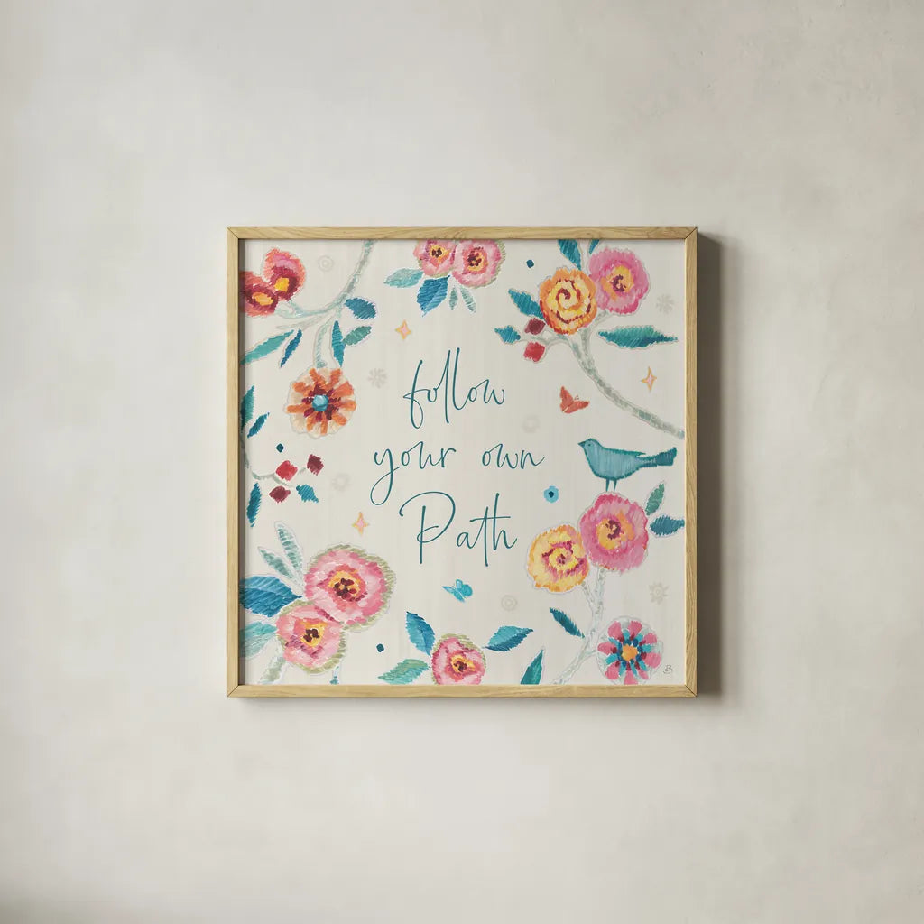 My Bohemian Life VI by Daphne Brissonnet. Shown in a natural wood glass frame for a timeless modern aesthetic. Available as an archival giclee rolled canvas, fine art paper, or poster print. SKU 60736a.