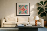 My Bohemian Life VIII by Daphne Brissonnet. Displayed in a glass frame with matte in a clean modern living room. Available as an archival giclee rolled canvas, fine art paper, or poster print. SKU 60738a.