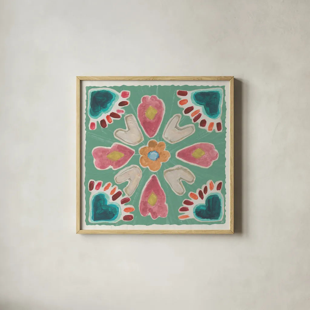 My Bohemian Life X by Daphne Brissonnet. Shown in a natural wood glass frame for a timeless modern aesthetic. Available as an archival giclee rolled canvas, fine art paper, or poster print. SKU 60740a.