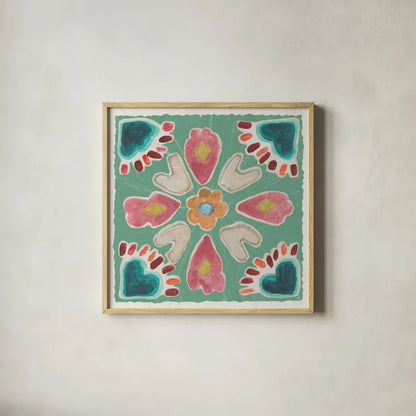 My Bohemian Life X by Daphne Brissonnet. Shown in a natural wood glass frame for a timeless modern aesthetic. Available as an archival giclee rolled canvas, fine art paper, or poster print. SKU 60740a.