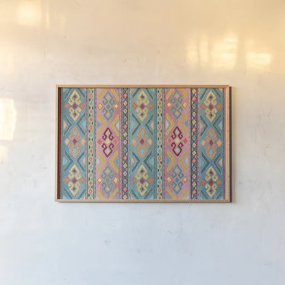 My Bohemian Life XV by Daphne Brissonnet. shown as a paper print in a natural frame. Available as a archival giclee rolled canvas, fine art paper, or poster print. SKU 60745i.