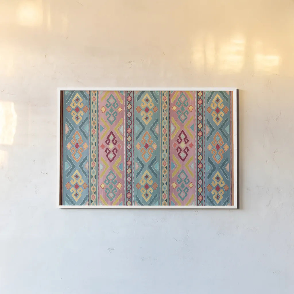 My Bohemian Life XV by Daphne Brissonnet. shown as a paper print in a white frame. Available as a archival giclee rolled canvas, fine art paper, or poster print. SKU 60745i.