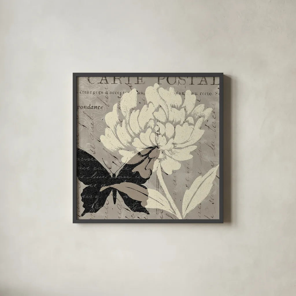 Natural Prints I by Daphne Brissonnet. Shown in a sleek black glass frame for a contemporary gallery look. Available as an archival giclee rolled canvas, fine art paper, or poster print. SKU 5783a.