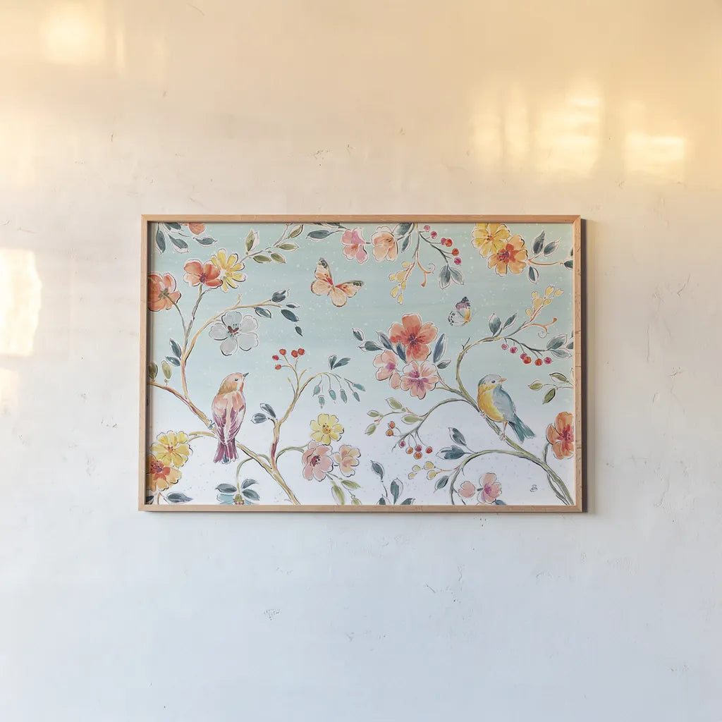 Natures Bliss I by Daphne Brissonnet. shown as a paper print in a natural frame. Available as a archival giclee rolled canvas, fine art paper, or poster print. SKU 48135i.