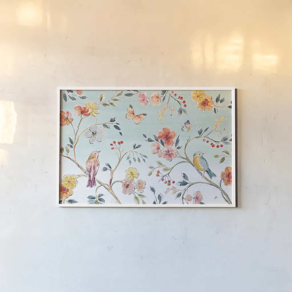 Natures Bliss I by Daphne Brissonnet. shown as a paper print in a white frame. Available as a archival giclee rolled canvas, fine art paper, or poster print. SKU 48135i.