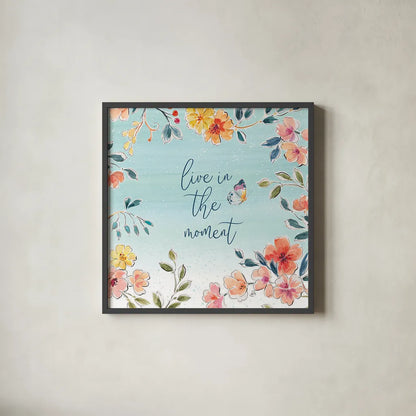 Natures Bliss IV by Daphne Brissonnet. Shown in a sleek black glass frame for a contemporary gallery look. Available as an archival giclee rolled canvas, fine art paper, or poster print. SKU 48138a.