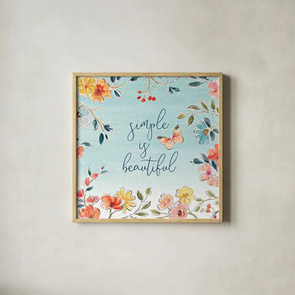 Natures Bliss V by Daphne Brissonnet. Shown in a natural wood glass frame for a timeless modern aesthetic. Available as an archival giclee rolled canvas, fine art paper, or poster print. SKU 48139a.