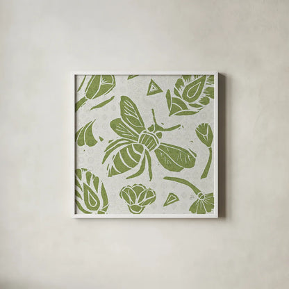 Nordic Woodcut VI by Daphne Brissonnet. Shown in a crisp white glass frame for a clean and minimalist style. Available as an archival giclee rolled canvas, fine art paper, or poster print. SKU 21865a.