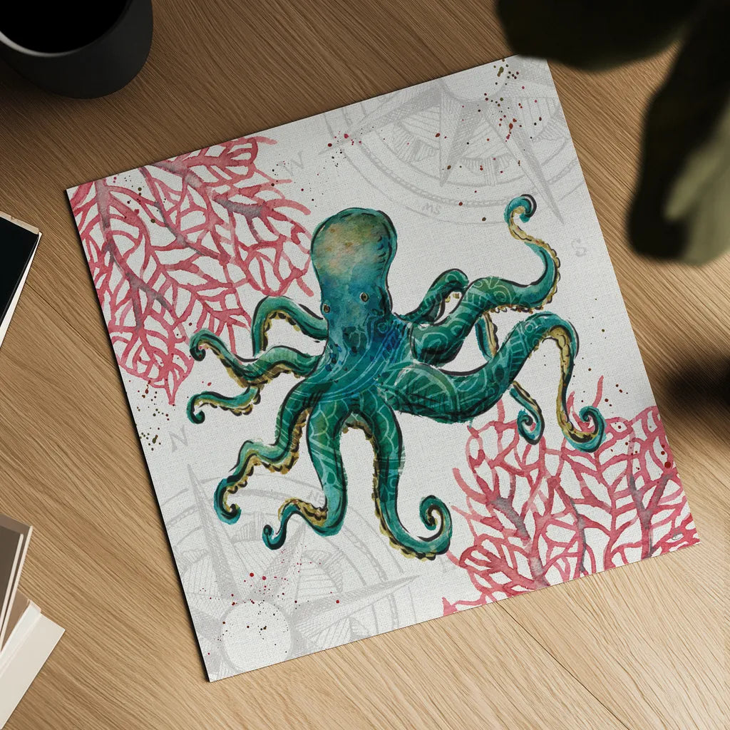 Ocean Finds III by Daphne Brissonnet. Shown as a detailed flat fine art print, highlighting archival giclee quality. Available as an archival giclee rolled canvas, fine art paper, or poster print. SKU 64727a.