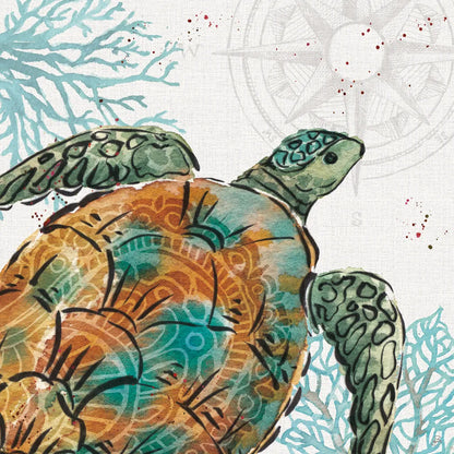 Ocean Finds X by Daphne Brissonnet. SKU 64734a. Archival Giclee Fine art print for wall decor.