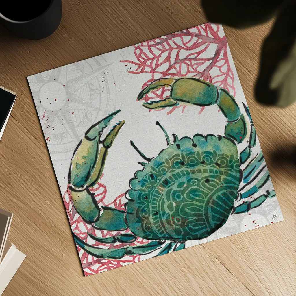 Ocean Finds XI by Daphne Brissonnet. Shown as a detailed flat fine art print, highlighting archival giclee quality. Available as an archival giclee rolled canvas, fine art paper, or poster print. SKU 64735a.