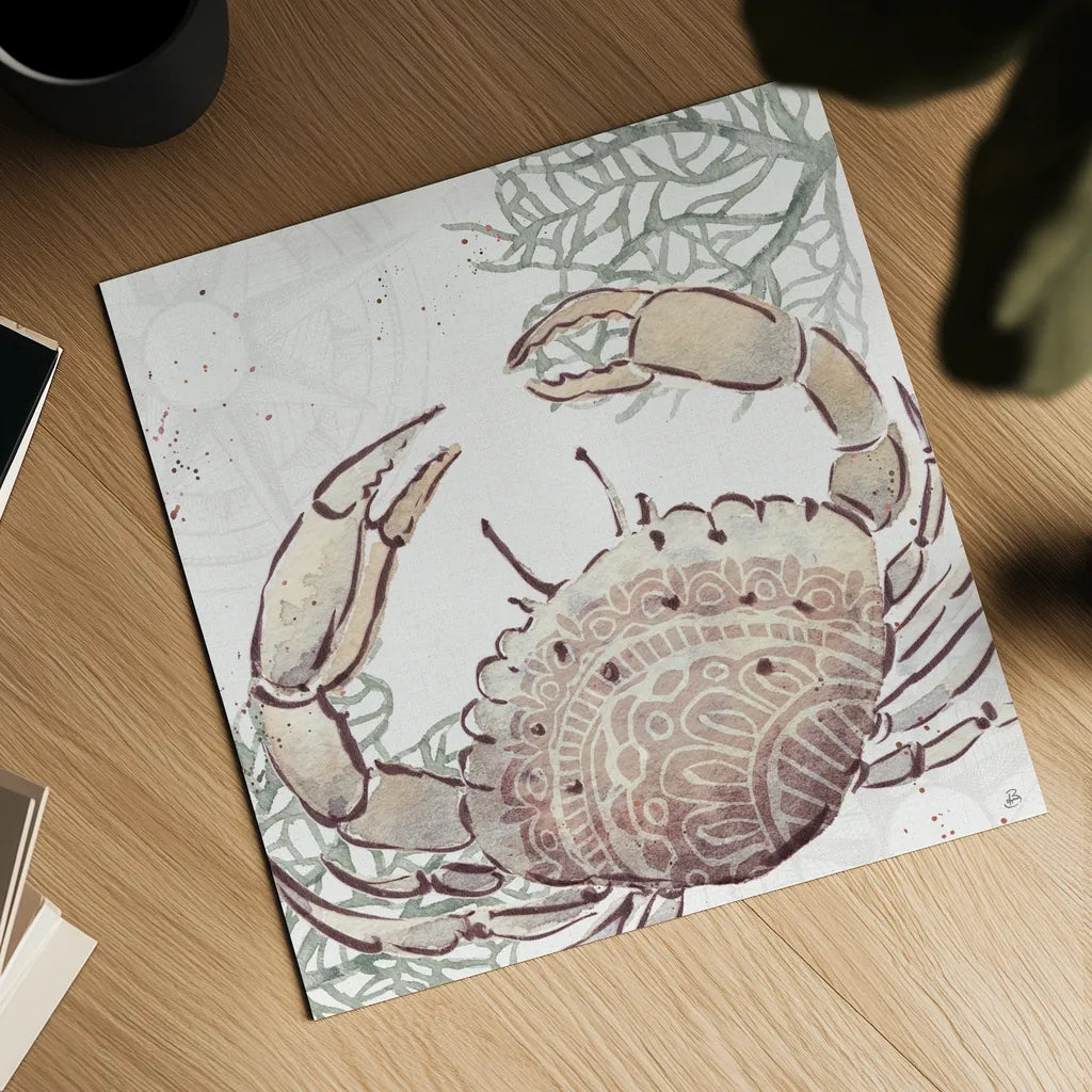 Ocean Finds XI Neutral by Daphne Brissonnet. Shown as a detailed flat fine art print, highlighting archival giclee quality. Available as an archival giclee rolled canvas, fine art paper, or poster print. SKU 85799a.