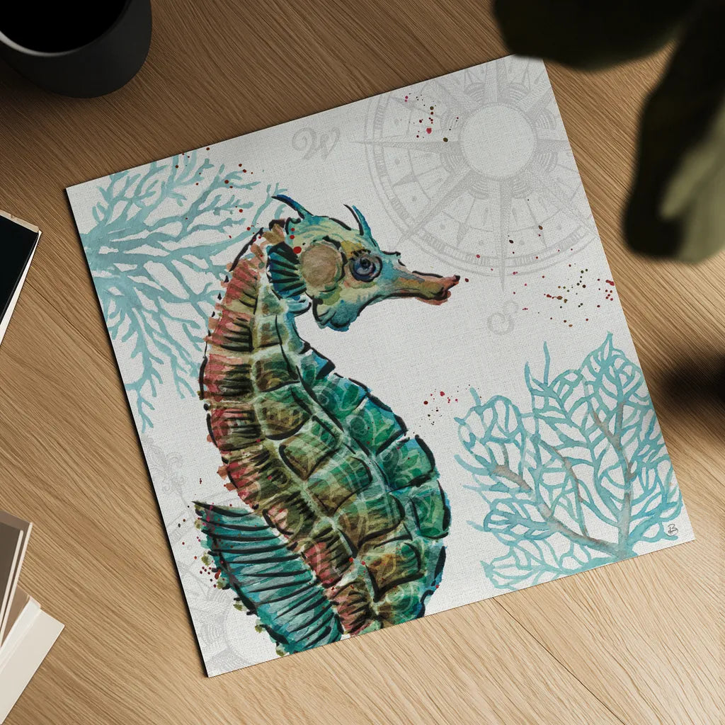 Ocean Finds XII by Daphne Brissonnet. Shown as a detailed flat fine art print, highlighting archival giclee quality. Available as an archival giclee rolled canvas, fine art paper, or poster print. SKU 64736a.