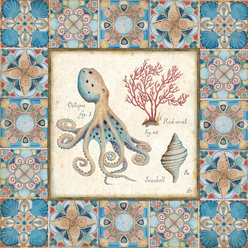 Oceanography Framed I by Daphne Brissonnet. SKU 105000a. Archival Giclee Fine art print for wall decor.