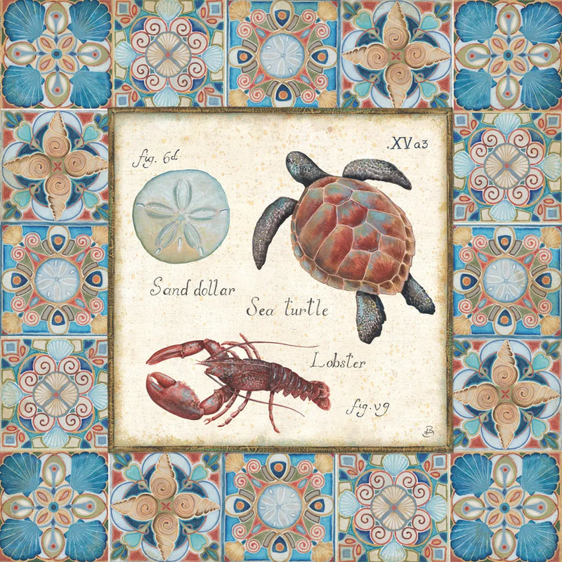 Oceanography Framed II by Daphne Brissonnet. SKU 105001a. Archival Giclee Fine art print for wall decor.