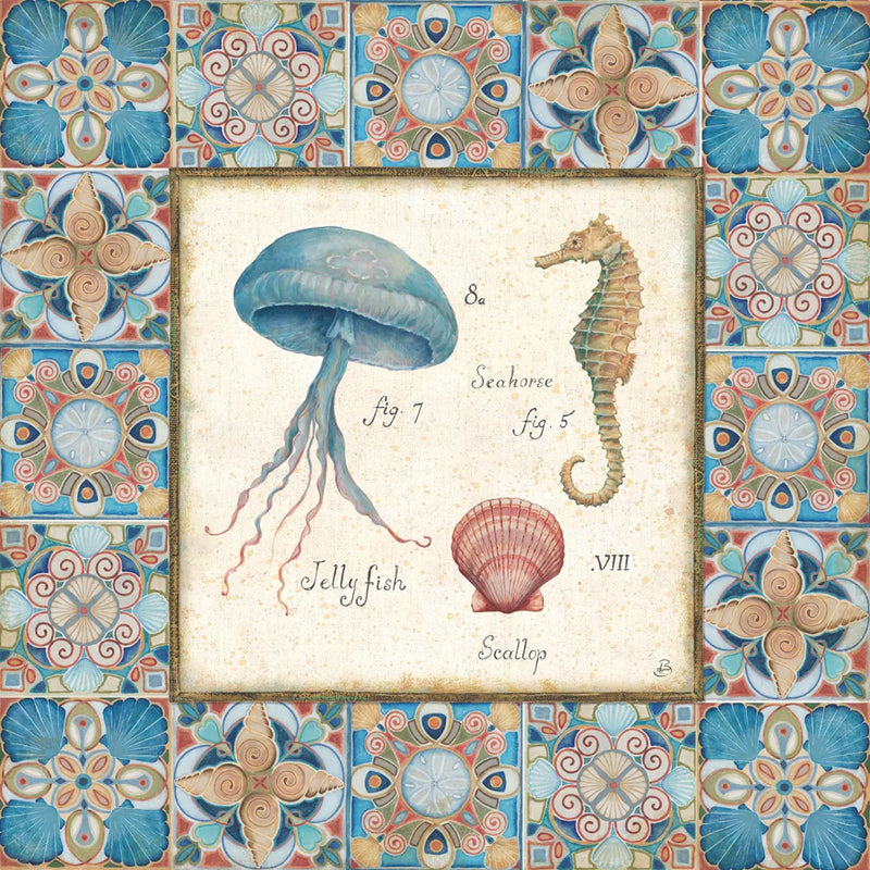 Oceanography Framed III by Daphne Brissonnet. SKU 105002a. Archival Giclee Fine art print for wall decor.