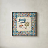 Oceanography Framed IV by Daphne Brissonnet. Shown in a sleek black glass frame for a contemporary gallery look. Available as an archival giclee rolled canvas, fine art paper, or poster print. SKU 105003a.