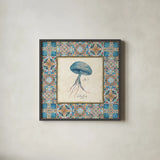Oceanography Framed VII by Daphne Brissonnet. Shown in a sleek black glass frame for a contemporary gallery look. Available as an archival giclee rolled canvas, fine art paper, or poster print. SKU 67100a.