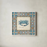 Oceanography Framed VIII by Daphne Brissonnet. Shown in a crisp white glass frame for a clean and minimalist style. Available as an archival giclee rolled canvas, fine art paper, or poster print. SKU 67101a.