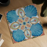 Oceanography Tile I by Daphne Brissonnet. Shown as a detailed flat fine art print, highlighting archival giclee quality. Available as an archival giclee rolled canvas, fine art paper, or poster print. SKU 105004a.