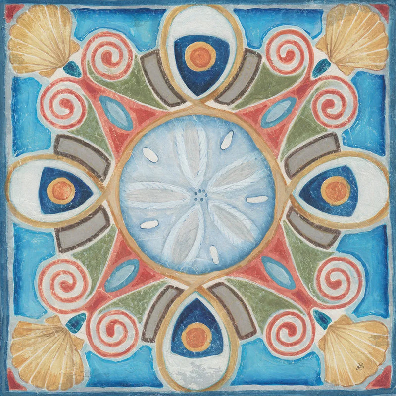 Oceanography Tile III by Daphne Brissonnet. SKU 105006a. Archival Giclee Fine art print for wall decor.