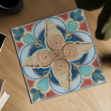 Oceanography Tile IV by Daphne Brissonnet. Shown as a detailed flat fine art print, highlighting archival giclee quality. Available as an archival giclee rolled canvas, fine art paper, or poster print. SKU 105007a.